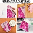 thumbnail image 3 of Happy Valentine's Day Dish Towels Set of 1, Pink Glitter Hearts Washable Tea Towels Dishcloths Lint-Free 18x28 Inch Fast Drying for Home Kitchen Clean, 3 of 6