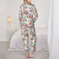 thumbnail image 6 of Goofa Rose Flowers Printed Women’s 2 Piece Pajama Set Super,Pajamas Women's Long Sleeve Sleepwear Soft Button Down Loungewear Pjs Lounge Set Nightwear-XX-Large, 6 of 9