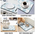 thumbnail image 4 of Washable Rubber Colorful Floral Dish Drying Mats for Kitchen Counter Home Large Coffee Bar Pad Accessories and Decor for Utensils Stemware 19.5''x12'', 4 of 7