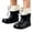 Black, variant on Otqutp Toddler Boys Girls Rain Boots Kids Color Block Waterproof Rubber Mid Calf Booties Adjustable Drawstring Cuff Non Slip Rain Shoes