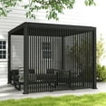 thumbnail image 3 of Mirador 111S Outdoor Pergola Aluminum Deco Wall Skyline 1/3 10' Side, Dark Grey (Not Pergola), 3 of 6