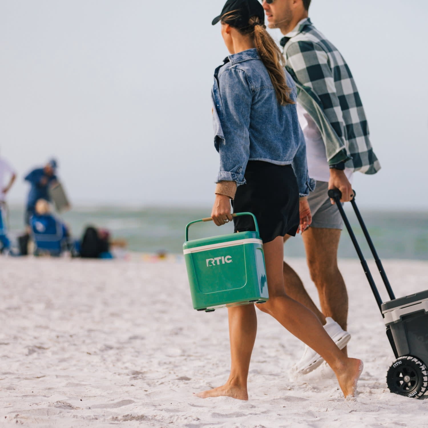 RTIC 8 QT Hard-Sided Personal Cooler, Fits 12 Cans, Road Trip, Sage/Beach