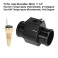 thumbnail image 4 of Unique Bargains 1 Set Car Engine Coolant Temperature Sensor Switch Radiator Hose Fitting Adapter Aluminum Alloy 34mm 210'F On-195'F Off, 4 of 6