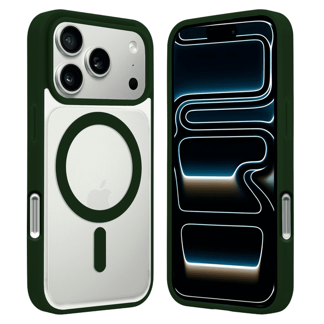 Funda Transparente para iPhone 17 Pro Max con Color VERDE Compatible con MagSafe para iPhone 17 Pro Max, Protección Antigolpes Ultrafina, TPU + Silicona Resistente