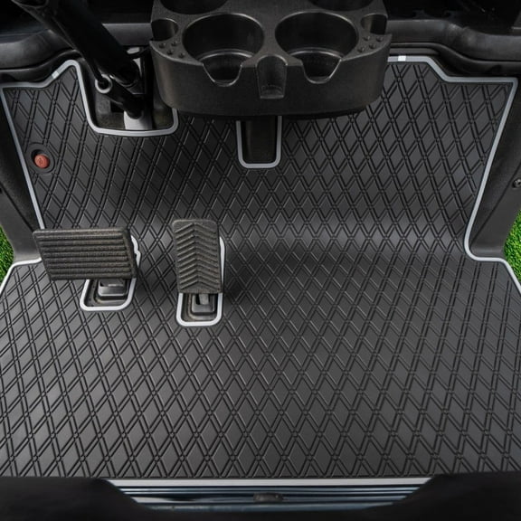 Xtreme Mats EZGO RXV Golf Cart Mat, Full Coverage Golf Cart Floor Liner Mat - Only Fits EZGO RXV (2008-2022) & 2Five (2009 ) - Black with Grey Trim