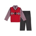 thumbnail image 3 of TFW Little Boys Argyle 3 Piece Sweater Set – Dark Red, 5, 3 of 3