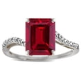 thumbnail image 2 of Star K � Big Stone Octagon Emerald Cut 10x8 Created Ruby Bypass solitaire ring, 2 of 9