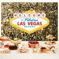 thumbnail image 2 of 7 x 5 ft Las Vegas Night City Party Photography Backdrop Welcome to Las Vegas Casino Poker Movie Themed Photo Gold Luxury Background Portraits Birthday Party Vacation Travel Photo Booth Prop, 2 of 5
