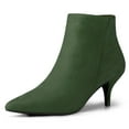 thumbnail image 1 of Unique Bargains Women's Pointed Toe Zip Stiletto Ankle Boots, 1 of 7