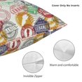 thumbnail image 3 of Yiaed Travel Stamp Print Pillow Covers Super Soft Decorative Square Throw Pillow Covers Case Cushion Covers for Sofa Couch Bedroom Car Decor（No pillow core）-18"x18", 3 of 7