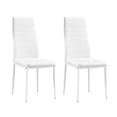 thumbnail image 2 of Set of 3 Dining Table Chair Set Round Glass Dining Table Small Kitchen Table Modern Circle Dining Room Table 32" with Wood Legs for Dinner Small Spaces 2 PU Leather White, 2 of 8