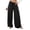 Black, variant on Vivianyn HD Women's Solid Color Linen-like Wide Leg Pants, Drawstring Elastic Waist Casual Trousers,Light Blue,Size S-XXL