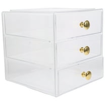 STRANDCHIC Clear Acrylic Drawer Organizer for Desktop, Multi-Functional Storage Box for Office, Makeup, Jewelry, and Home Use