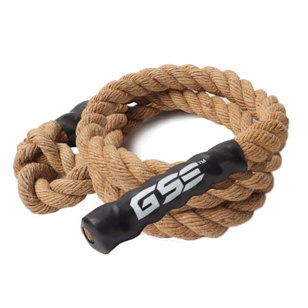 GSE Games & Sports Expert Sisal Climbing Rope, Heavy Workout Rope for Indoor/Outdoor Workouts, Great for Climbing Exercises, Strength Training - 10 Feet