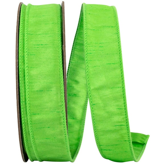 Ribbon - Dupioni Supreme Wired Edge, Lime, 1-1/2 Inch, 50 Yards