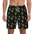 thumbnail image 3 of Uemuo Bee Floral Pattern Mens Swim Trunks Quick Dry Board Shorts with Mesh Lining, Stretch Beach Shorts Quick Dry No-Chafing Board Shorts-3X-Large, 3 of 9