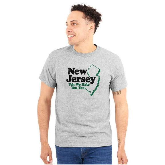 New Jersey We Hate You Too Benny Joke Plus Size Crewneck Graphic Tee Shirt Brisco Brands 2X