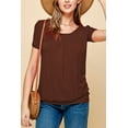 thumbnail image 4 of Made by Johnny Women's Scoop Neck Short Sleeve Pleated Front Blouse Tunic Top XXL RUST, 4 of 6