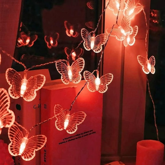 Huiyi LED Butterfly String Lights, 22m 200LED Outdoor Solar Powered String Light 8Mode Indoor for Lighting for Lawn Patio Wedding Party Decor