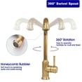 thumbnail image 3 of Matte Kitchen Faucet, Kitchen Mixer Tap with 360° Swivel Spout, Brass, Brass Color, 3 of 5