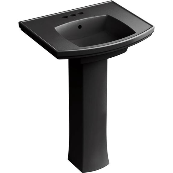 Kohler K-24050-4-7 4 in. Kelston Pedestal Bathroom Sink with Centerset Faucet Holes