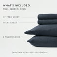 thumbnail image 3 of Noble Linens 4 Piece Jersey Knit 100% Cotton Sheet Set, Navy, Queen, 3 of 11