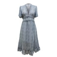 thumbnail image 6 of EHQJNJ White Formal Dress Women's Short Sleeve Ruffle Maxi Dress Deep V Neck Floral Print Boho Dress Red Dress for Women Flapper Dresses 1920S, 6 of 7