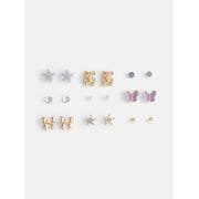 Wonder Nation Girls 9 Pairs Multi Earrings