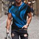 thumbnail image 2 of Camisetas de Manga Larga para Hombres Imprimir Fallow Cuello Redondo Camiseta, Moda Casual Manga Corta Mezcla de Algodón/Lino, 2 of 9