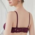 thumbnail image 6 of Amidoa Bras for Women Push-up Red Cheeky Lace Embroidered Bra Brasieres for Womens L, 6 of 6