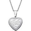 Personalized Silver-Tone Engraved Girls' "I Love You" Heart Locket