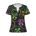 thumbnail image 3 of Naloa Mardi Gras6 Print T-Shirts Short Sleeve V Neck Tees for Women Fashion Tops Trendy Lightweight Soft Casual Summer Outfits Clothes, 3 of 5