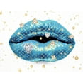 thumbnail image 2 of Blake, Madeline 14x12 White Modern Wood Framed Museum Art Print Titled - Luxury Lips Blue, 2 of 4
