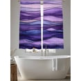 thumbnail image 5 of Abstract Ombre Purple Wave Sheer Curtains 63 Inches Long 2 Panels Purple Stripes Light Filtering Semi Sheer Window Curtains Drapes for Bedroom Living Room 52"x63", 5 of 7