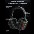 thumbnail image 3 of Auriculares para juegos Over Ear Auriculares Sonido con micrófono telescópico giratorio .1 negro shamjiam Auriculares para juegos con cable, 3 of 9