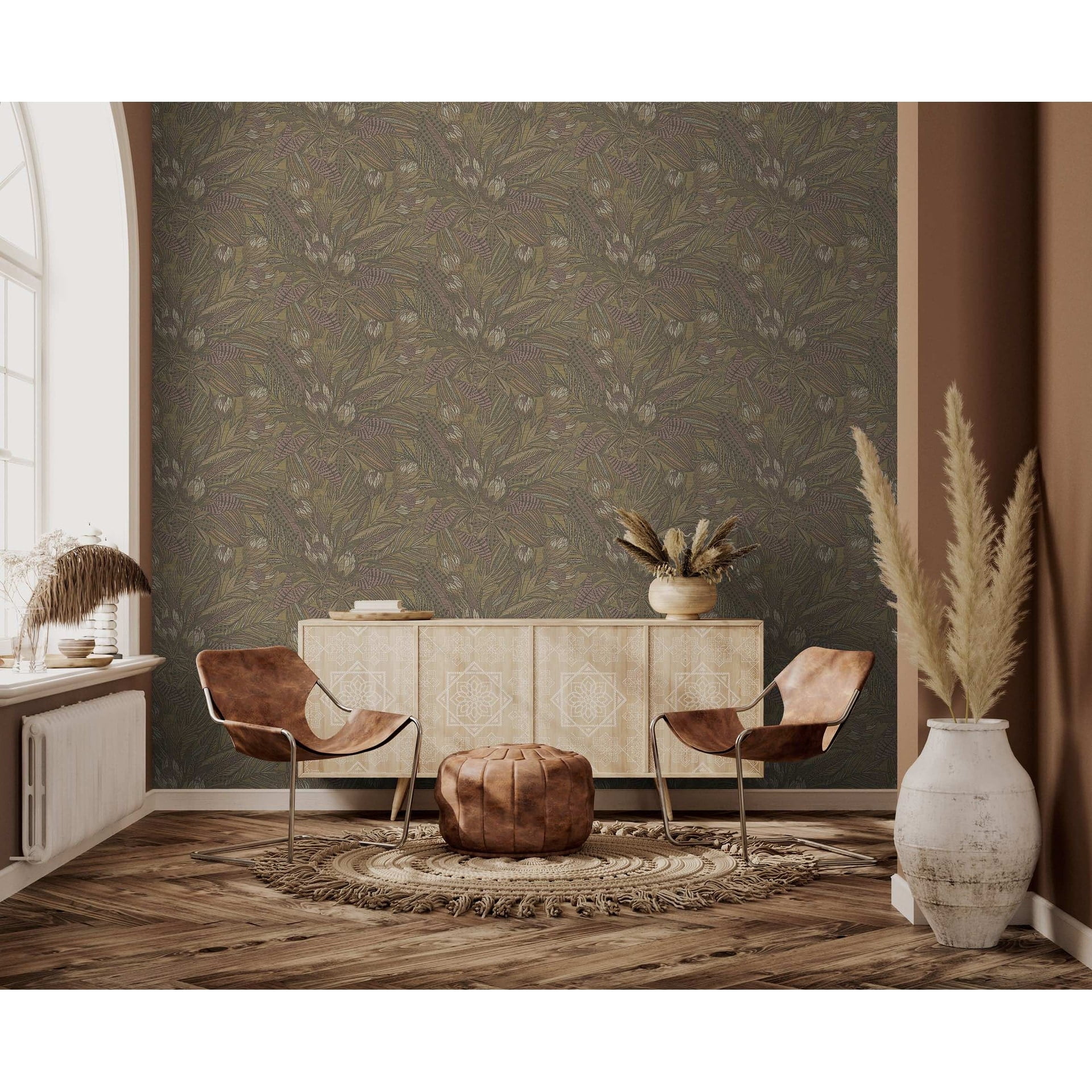 Holden Susara Tropical Textured Eco-Foam Wallpaper  396in x 20.8in Navy Blue
