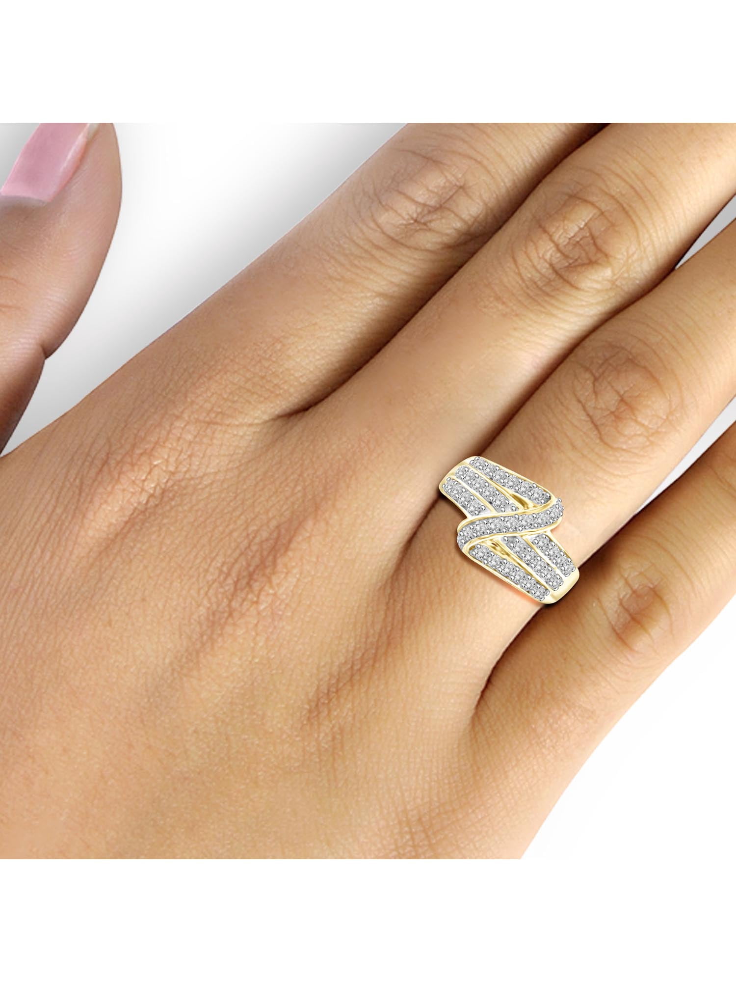 JewelersClub 14K Gold Plated Silver 1.00 Carat White diamond Ring for Women | Diamonds for Everyday Womens Wear