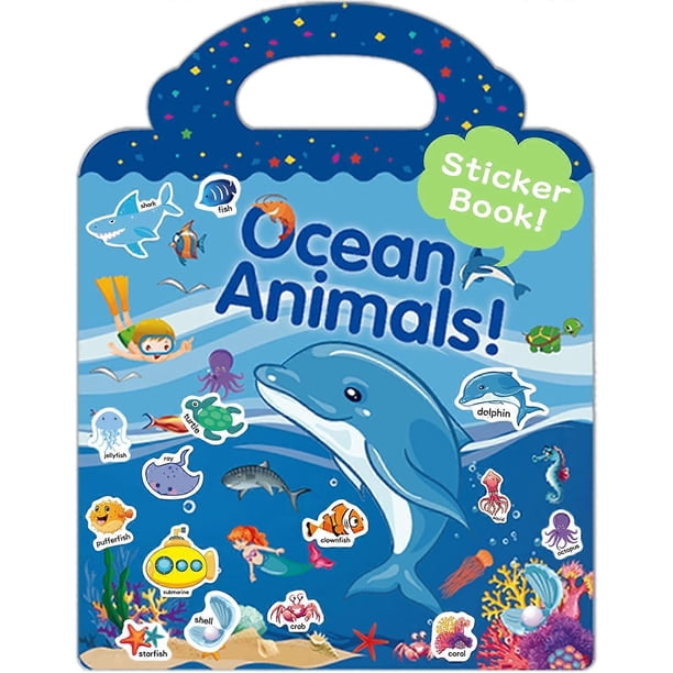 Reusable Sticker Book for Kids 2-4, Fun Travel Stickers for Kid, Toddler Toys Age 2-4, 30 Pcs Cute Waterproof Stickers for Kids Teens Girls Boys - Oce