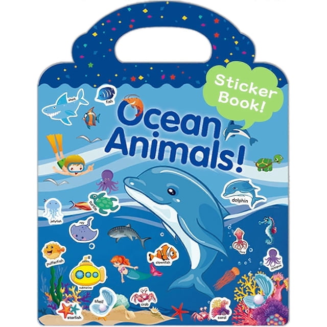 Reusable Sticker Book for Kids 2-4, Fun Travel Stickers for Kid, Toddler Toys Age 2-4, 30 Pcs Cute Waterproof Stickers for Kids Teens Girls Boys - Oce