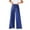 Blue, variant on DeHolifer Womens Pants Wide Leg Long Pants Drawstring Elastic Waist Y2K Casual Loose Sweatpants with Pocket Brown M