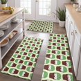 thumbnail image 2 of Cute Green Hedgehog Pattern Kitchen Rugs Sets Of 3,Kitchen Runner Rugs Non Skid Washable,Decorative Kitchen Floor Mats for Kitchen,Sink,Laundry,17"x30"+ 17"x47" + 17"x59", 2 of 6