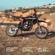HOVERHEART Gas Dirt Bike,40cc 4-Stroke Gas Powered Kids Off Road Motorcycle for Teens&Adults,25Mph,165Lbs Capacity,Orange