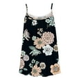 thumbnail image 4 of Gifts Usmixi Womens Tank Tops Beach Loose Pleated Swing Strap Vest Ladies Cami Shirts Summer Trendy Floral Print Round Neck Sleeveless Shirts Blouse Black s, 4 of 5