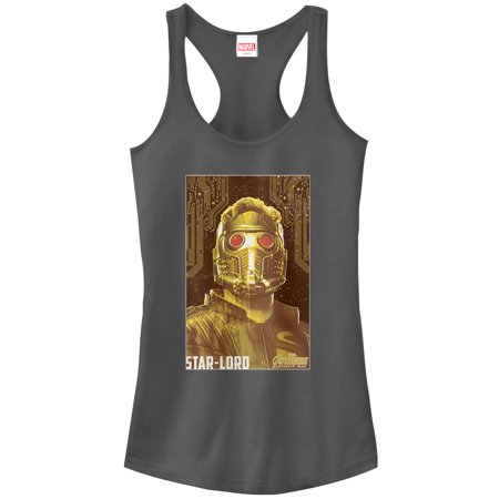 Junior s Marvel Avengers: Infinity War Star-Lord Racerback Tank Top Charcoal Large