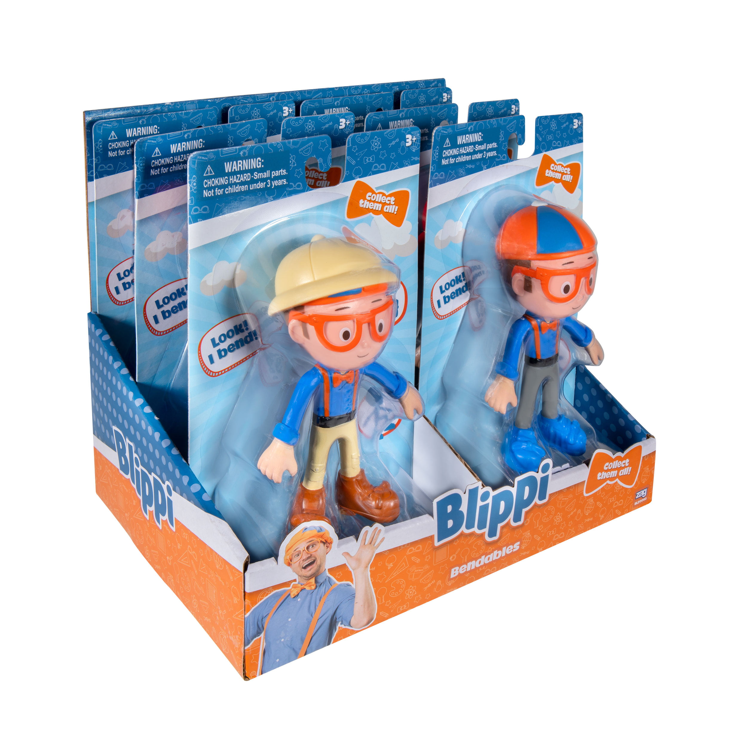 Blippi Detective Kit Blippi Bendables Construction Fireman and Blippi Zigzag Toy 