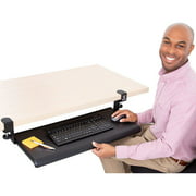 Stand Steady Easy Clamp On Keyboard Tray - Extra Large Size - No Need to Screw Into Desk! Slides Under Desk - Easy 5 Min Assembly - Great for Home or Office!