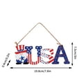 thumbnail image 5 of SDJMa USA Letter Wood Sign American Star Patriotic Gnome Hanging Wooden Plaque with Ropes for Memorial Day Veterans Day Independence Day Decorative, 5 of 8