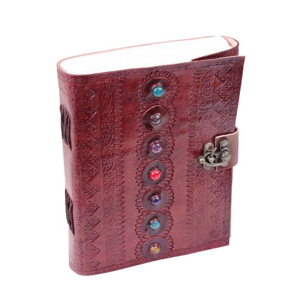 Mahetri Leather Journal Writing Notebook 7 Chakra Stone Diary For Men & Women, Notepad Gift For Artists & Writers
