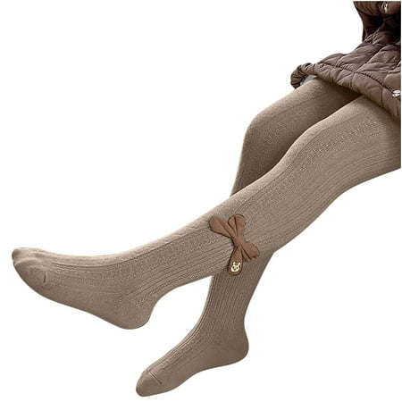 LIaqionyy Baby Girls Cable Knit Tights with Bows Cute 1-12T Cotton Toddler Footed Leggings Winter Warm Long Stocking
