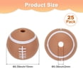 thumbnail image 3 of 25-Pack Cuentas de Balón Deportivo 15mm Marrón Claro Redondas Sueltas de Goma Rugby para Manualidades/ Pulsera/ Collar, 3 of 7